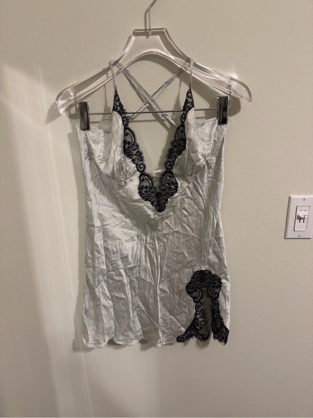 Ann Summers 100% Silk Ivory Black Lace Camisole UK 14-16 Lingerie Top